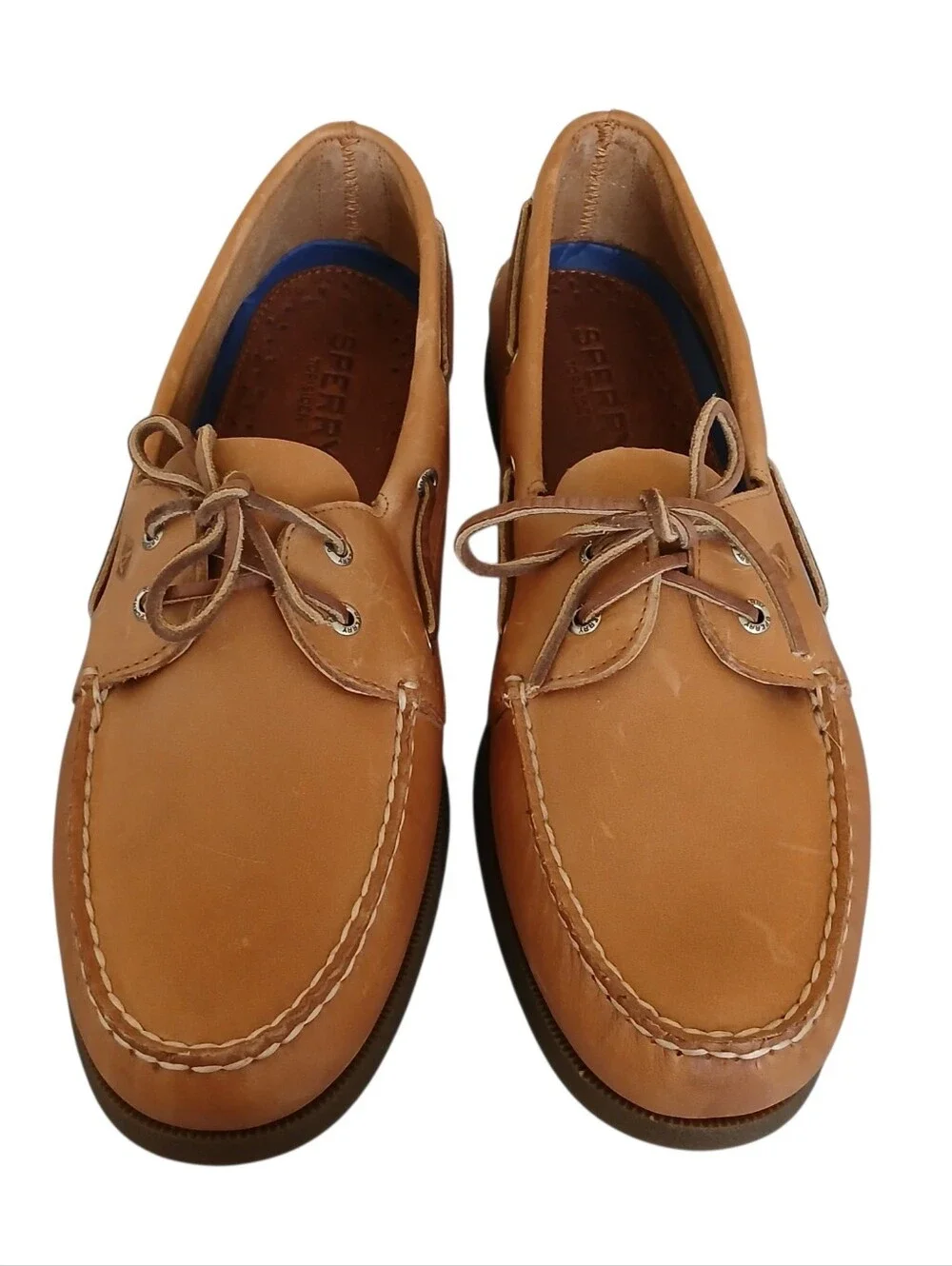 NWOB SPERRY Authentic Original 2 Eye Leather Boat Shoes Men's 15 Tan Topsider